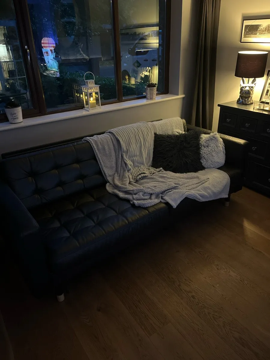 2 IKEA LANDSKRONA BLACK SOFAS - Image 4