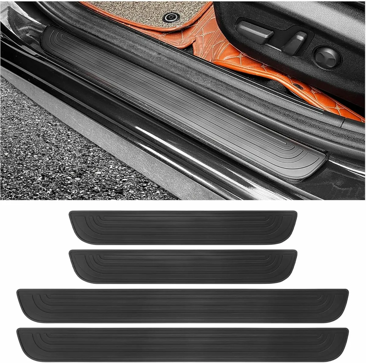 4pcs PVC Car Door Entry Guard Set - Flexible, Anti