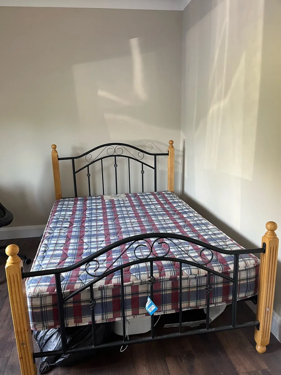 Double bed and mattress - Image 1