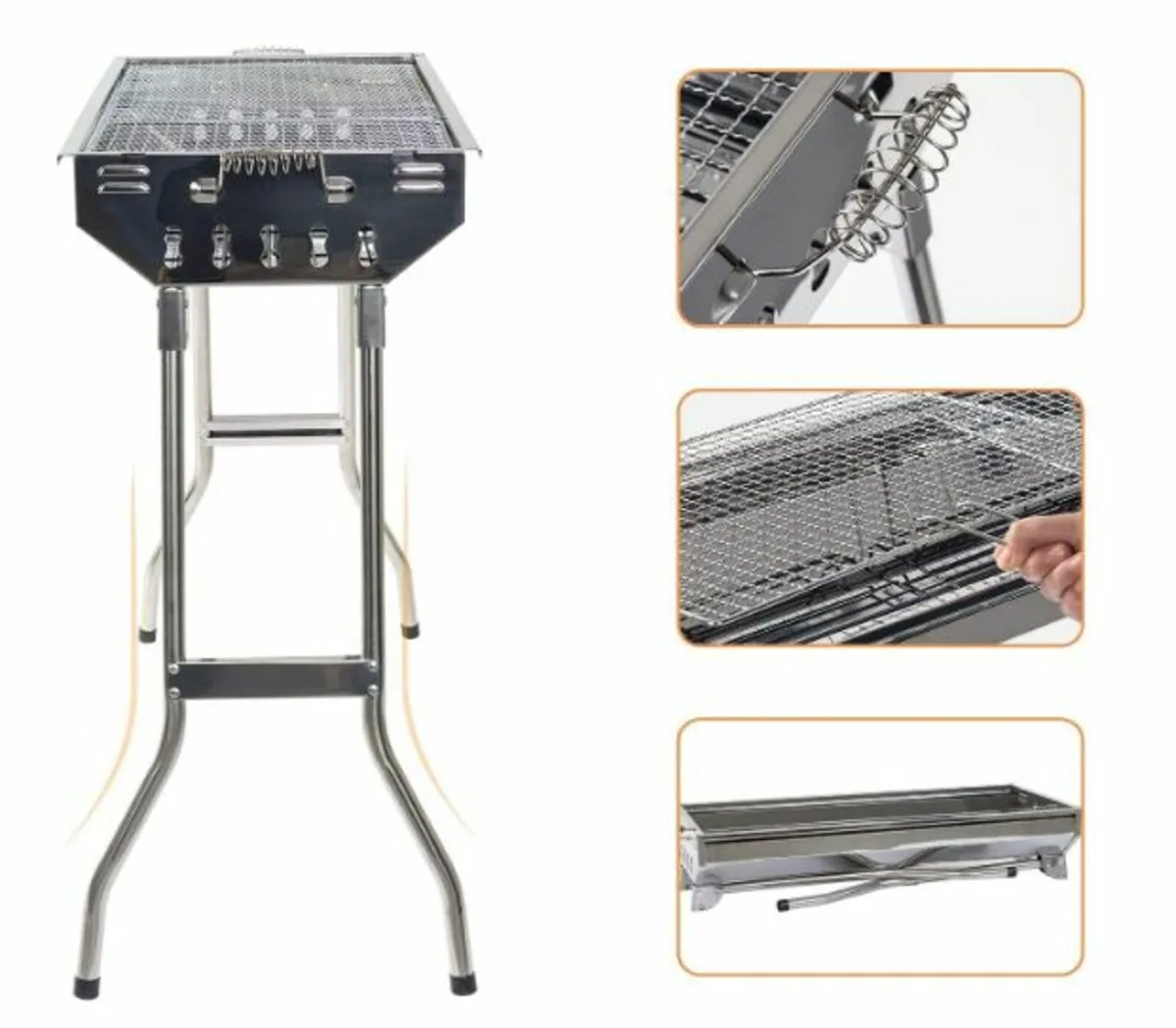 Barbecue Grill Foldable Stainless Steel - Image 3