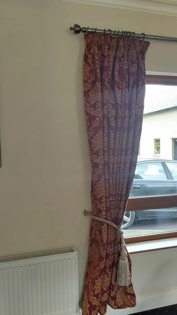 Brocade Curtains Lined Full Length - Image 4