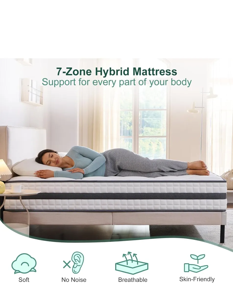 King Mattress, Hybrid Memory Foam and Spring, Zona - Image 3