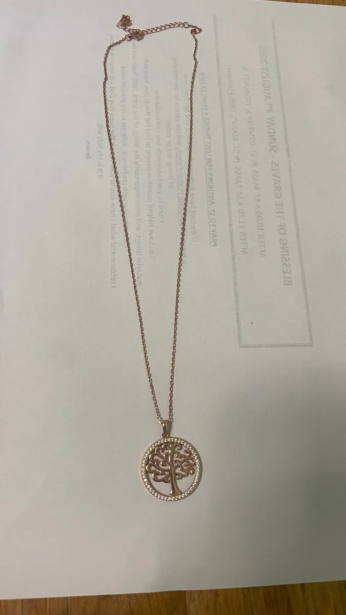 Tree of life necklace rose gold - Image 1