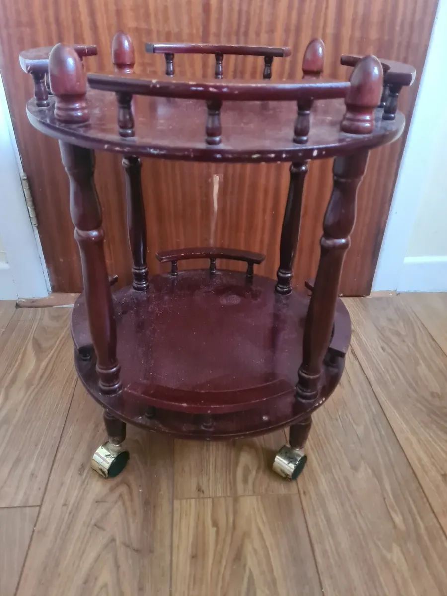 Wooden serving trolley - Image 2