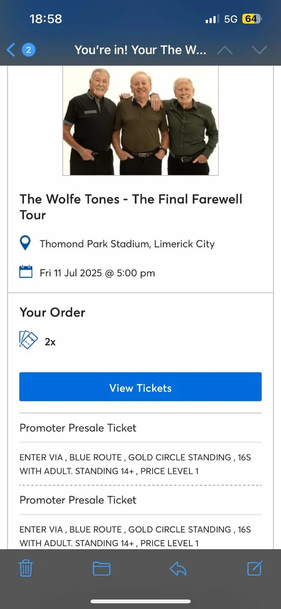 The Wolfe Tones - Thomond Park Fri 11th July 2025 - Image 3