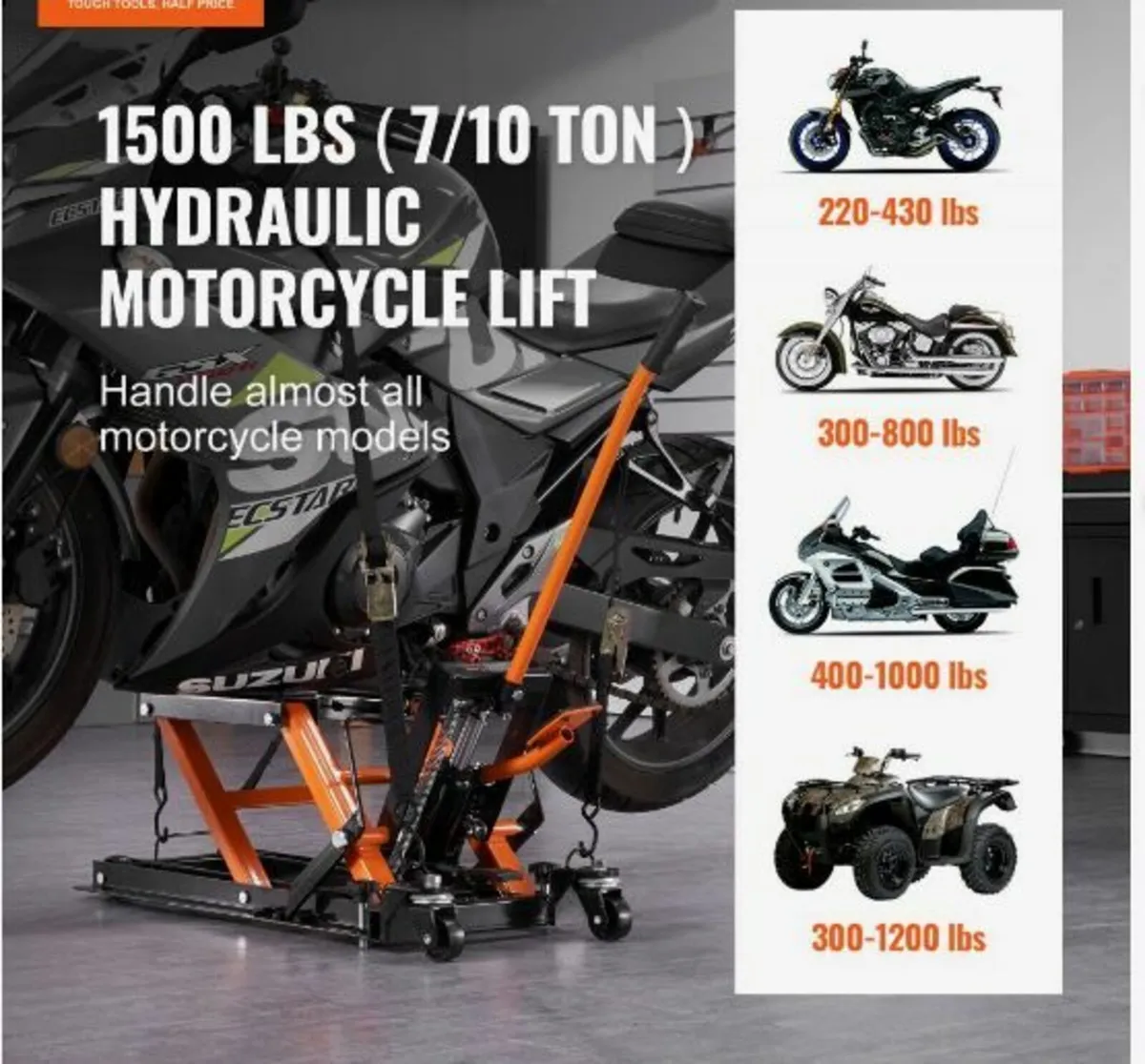 Motorcycle Hydraulic Pump Jack 1500 - Image 2