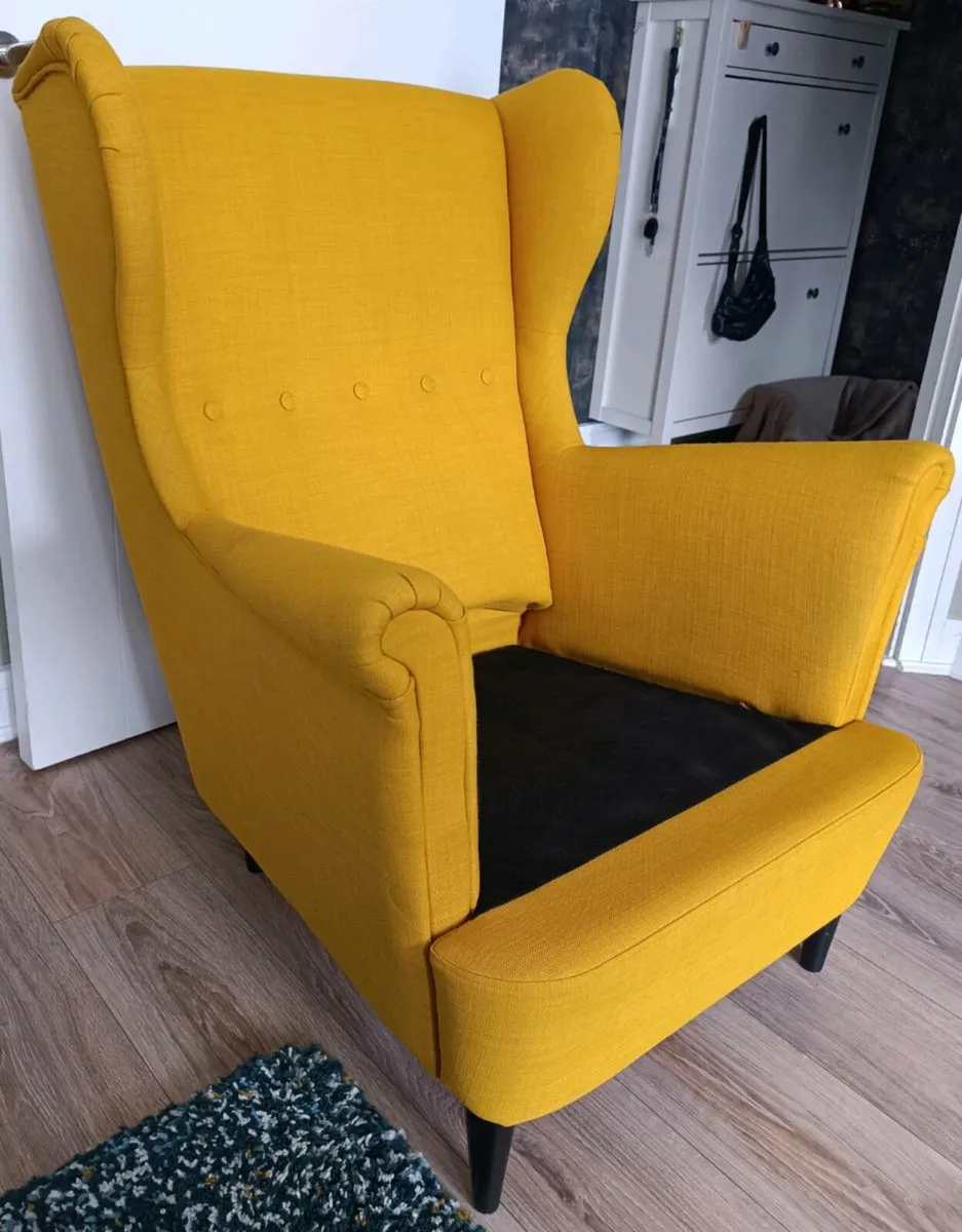 STRANDMON Wing chair, Skiftebo yellow - Image 2