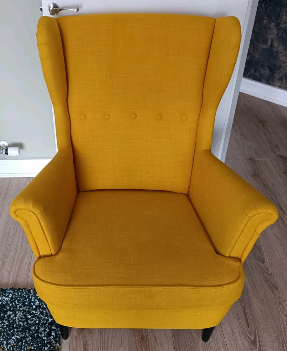 STRANDMON Wing chair, Skiftebo yellow - Image 3