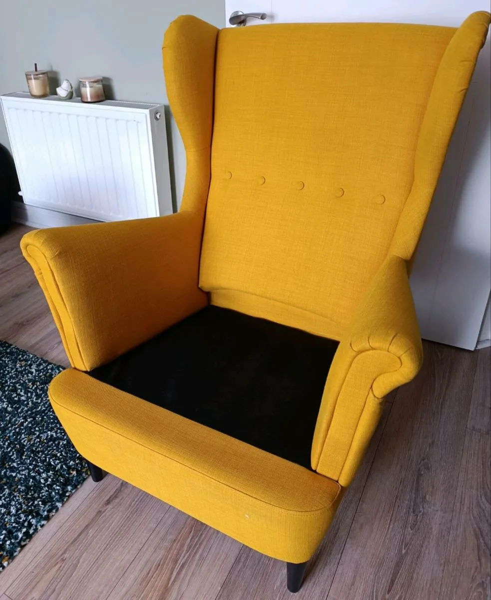 STRANDMON Wing chair, Skiftebo yellow - Image 4