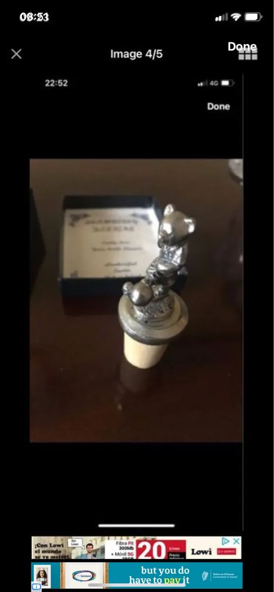 Vintage Pewter Bottle Stopper - Image 4