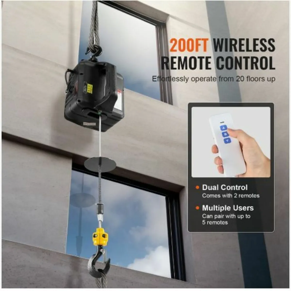 2-in-1 Portable Electric Hoist Power Winch - Image 2