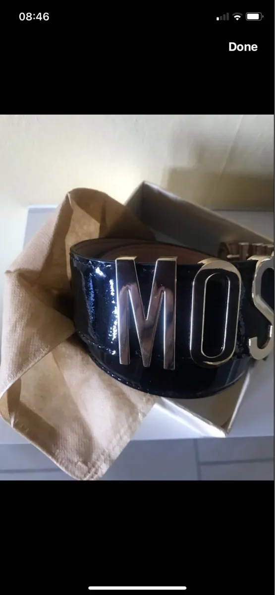Moschino Logo- Leather Belt - Image 3