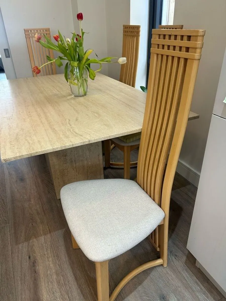 Marble kitchen table and chairs - Image 2