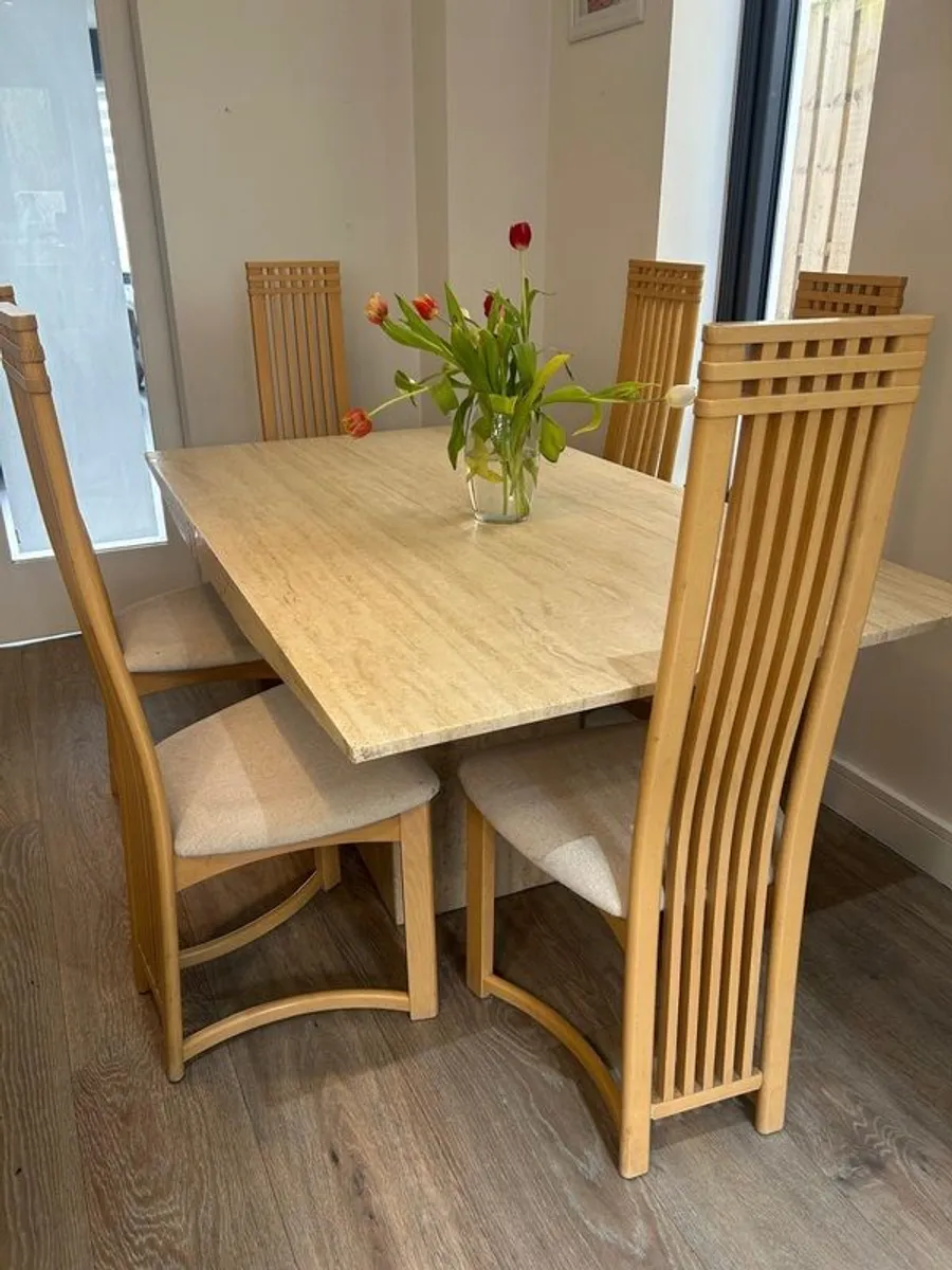 Marble kitchen table and chairs - Image 3