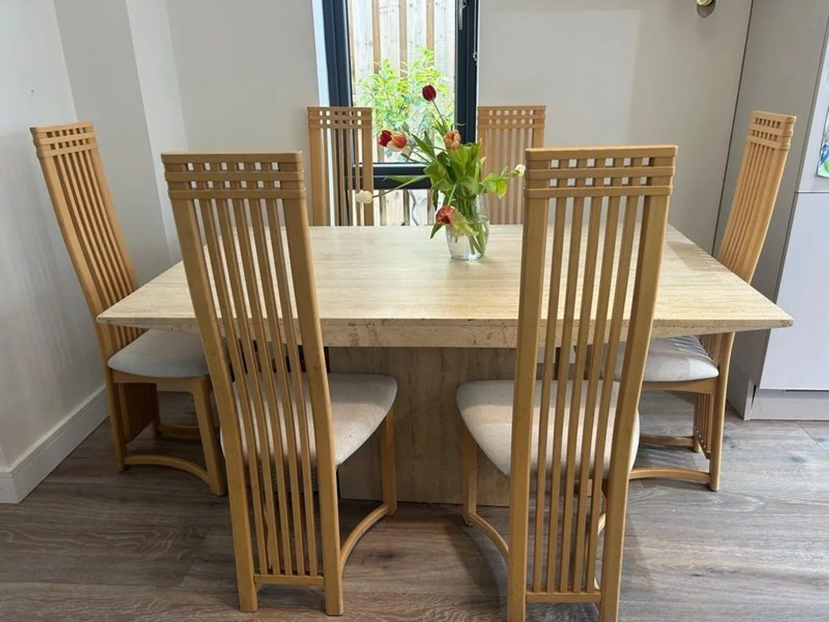Marble kitchen table and chairs - Image 4