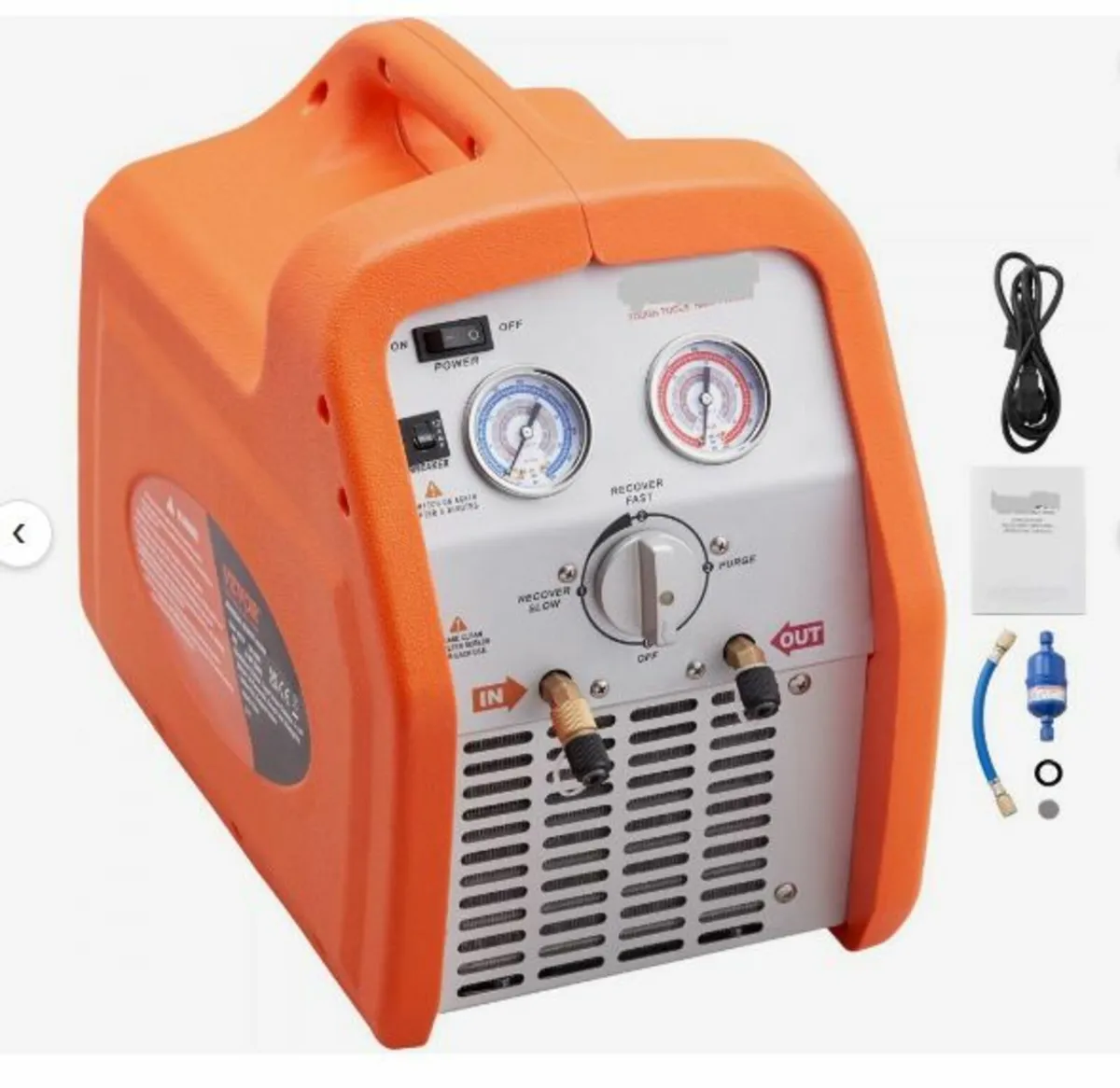 Portable 3/4 HP Refrigerant Recovery Machine - Image 1