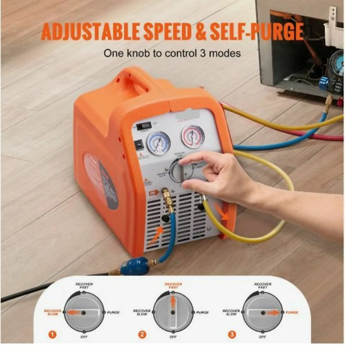 Portable 3/4 HP Refrigerant Recovery Machine - Image 4
