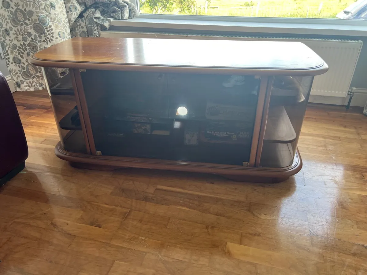 Sideboard  TV board wooden massiv glass for free - Image 1