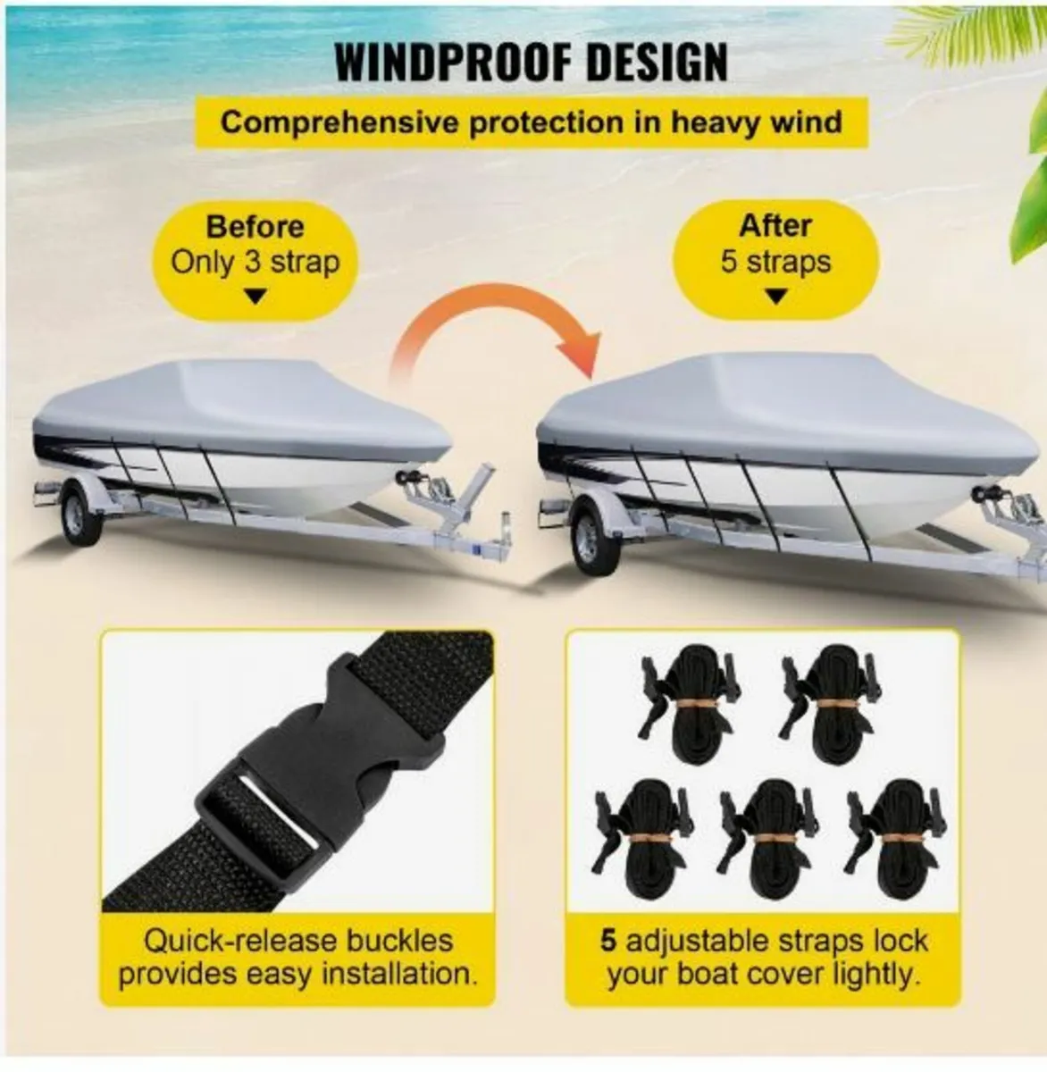 Waterproof Boat Cover, 14'-16' - Image 4