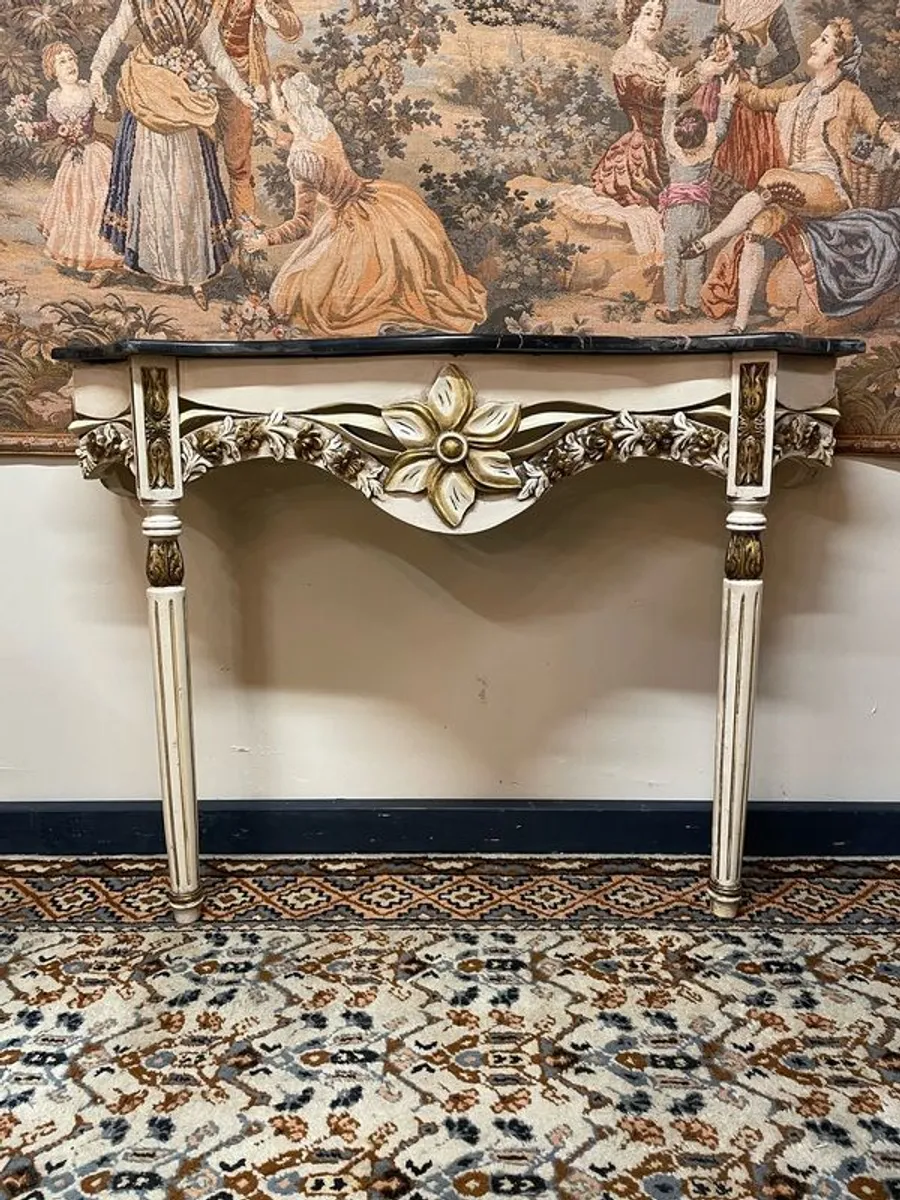 Fabulous Italian Marble Top Floating Console Table - Image 1