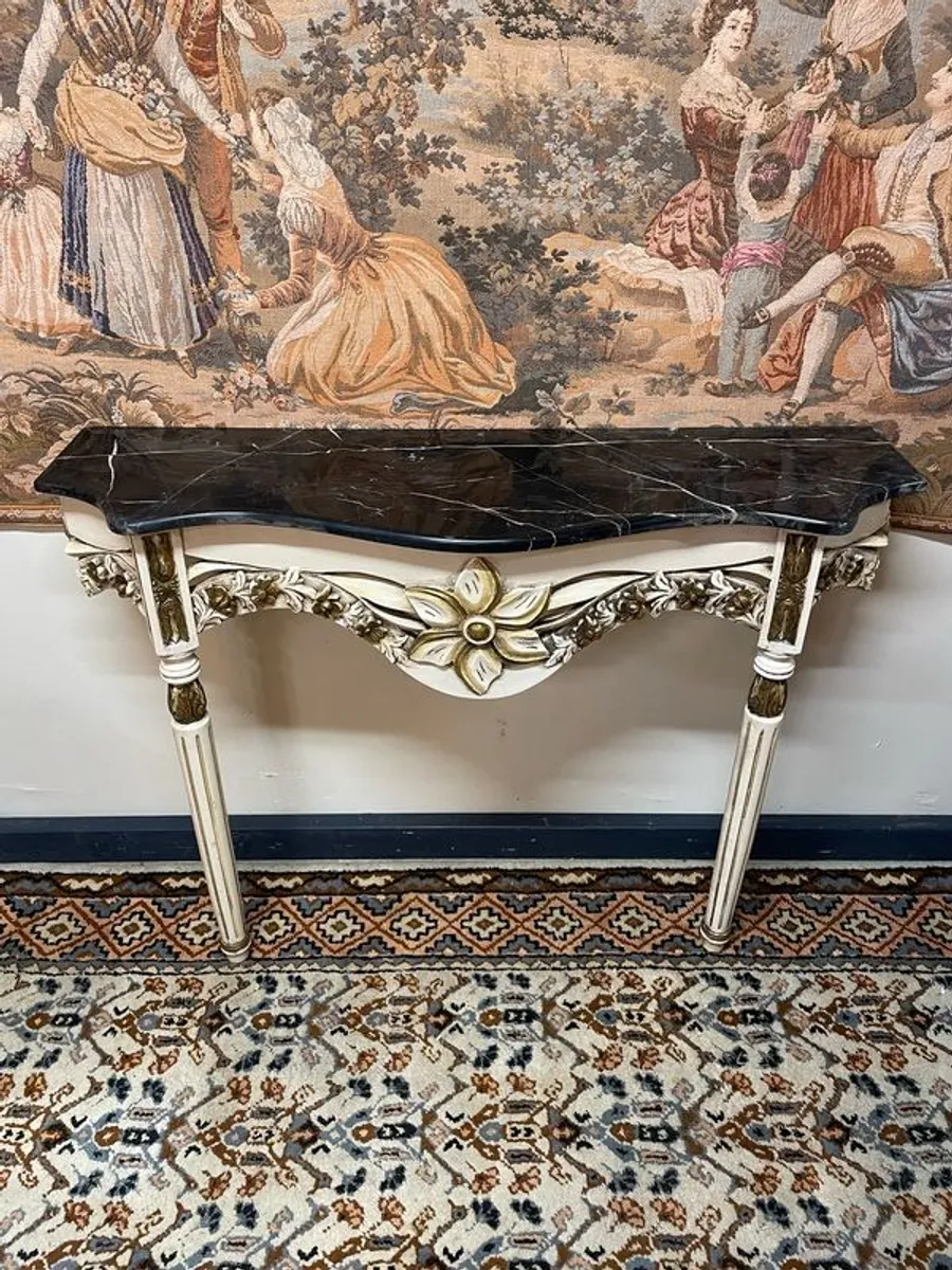 Fabulous Italian Marble Top Floating Console Table - Image 2