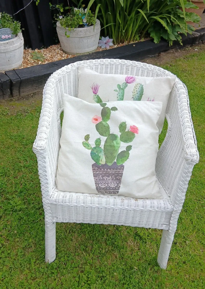 Wicker Chair and cushions - Image 3