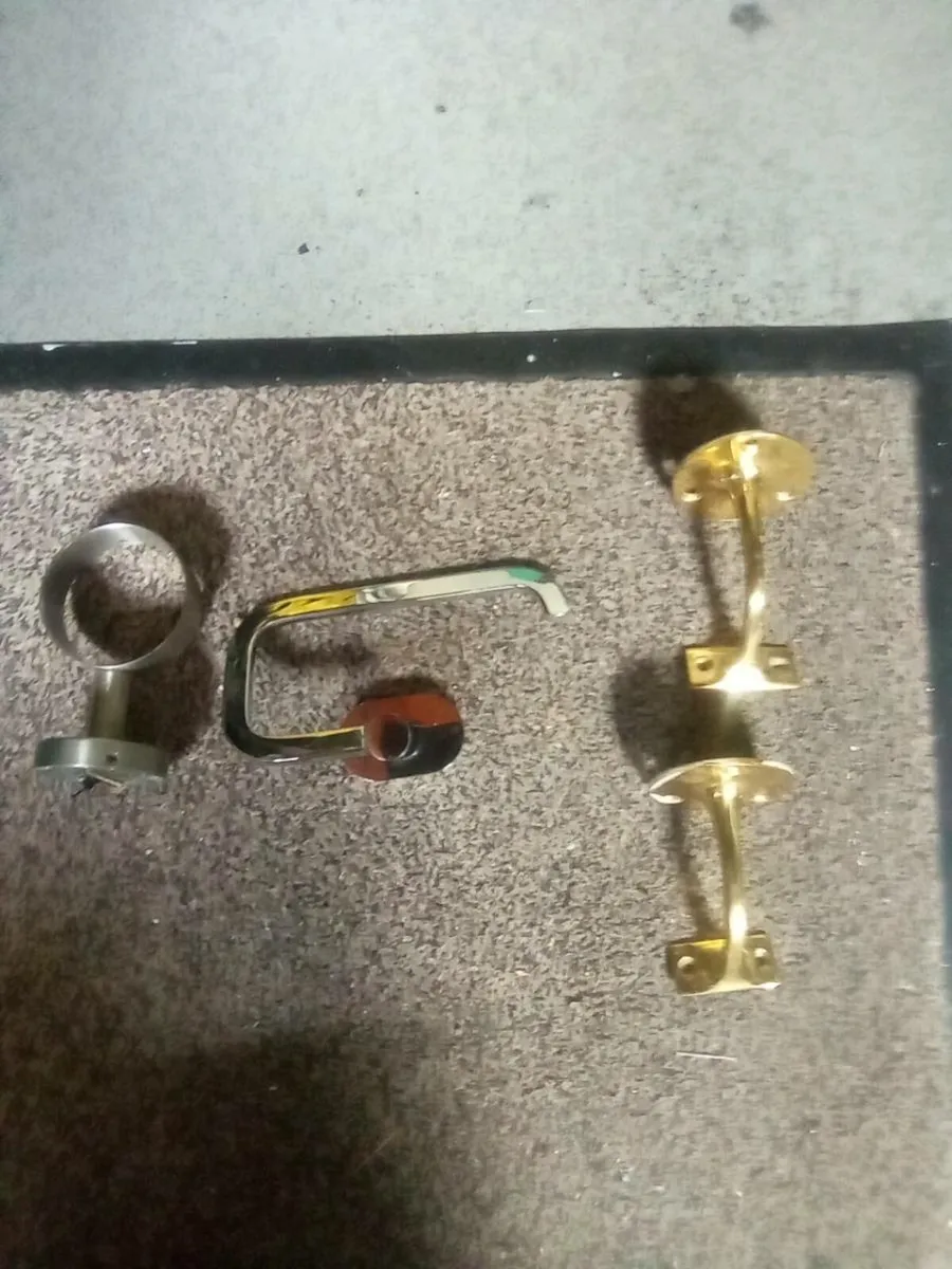 2  HAND RAIL BRACKETS .TOILET ROLL AND CUP HOLDER - Image 1