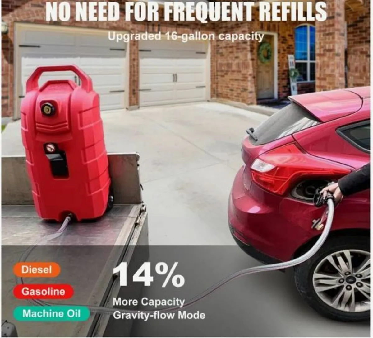16 Gallon Fuel Caddy Portable Gas - Image 2