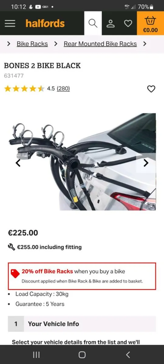 Saris bones 2 bike carrier.