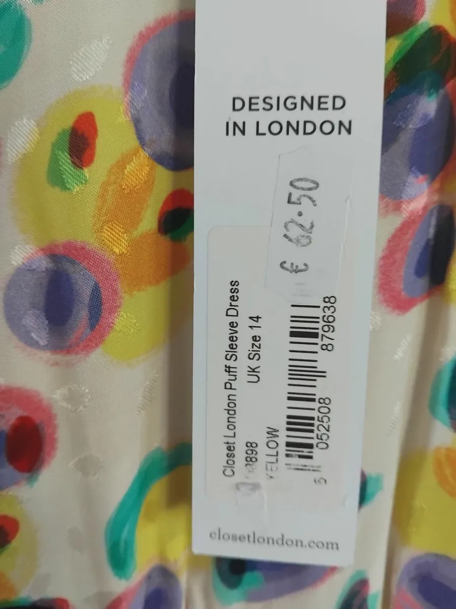 Dress size 14 long sleeved  cream background with - Image 2