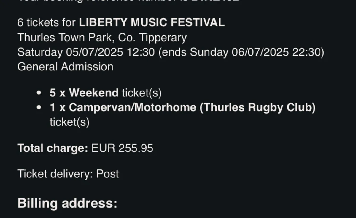 Liberty music festival tickets x5 - Image 2