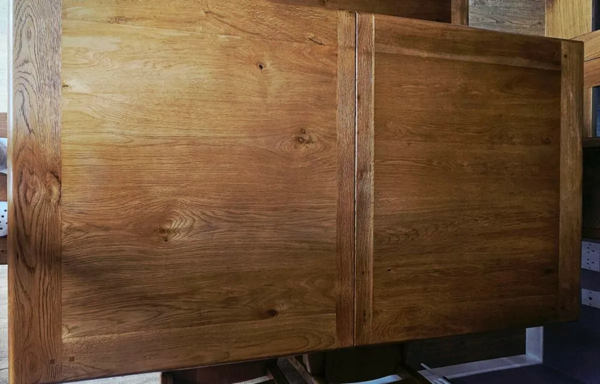Solid Oak Table, 4 Chairs and Bench - Image 2