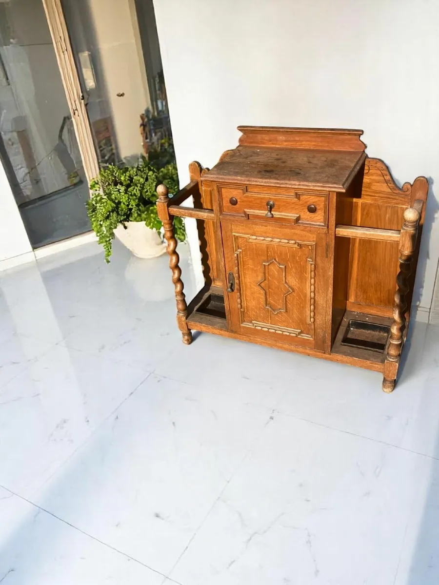Antique Hall Stand - Art Nouveau - Oak - Image 1