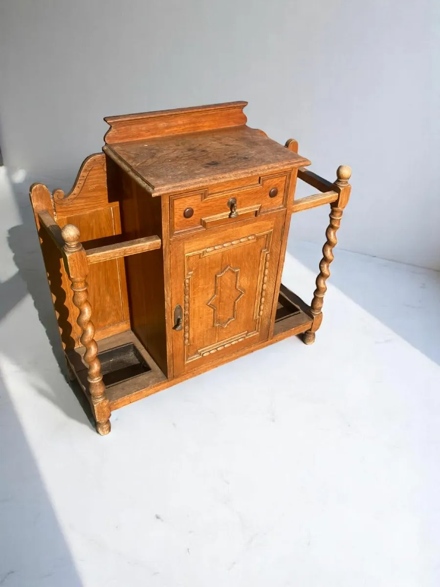 Antique Hall Stand - Art Nouveau - Oak - Image 3