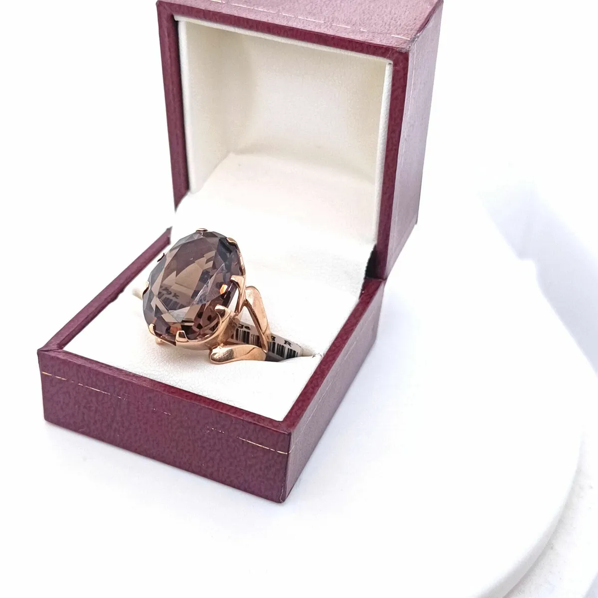 Vintage Large Smokey Quartz, 9k Gold Ring - Image 2