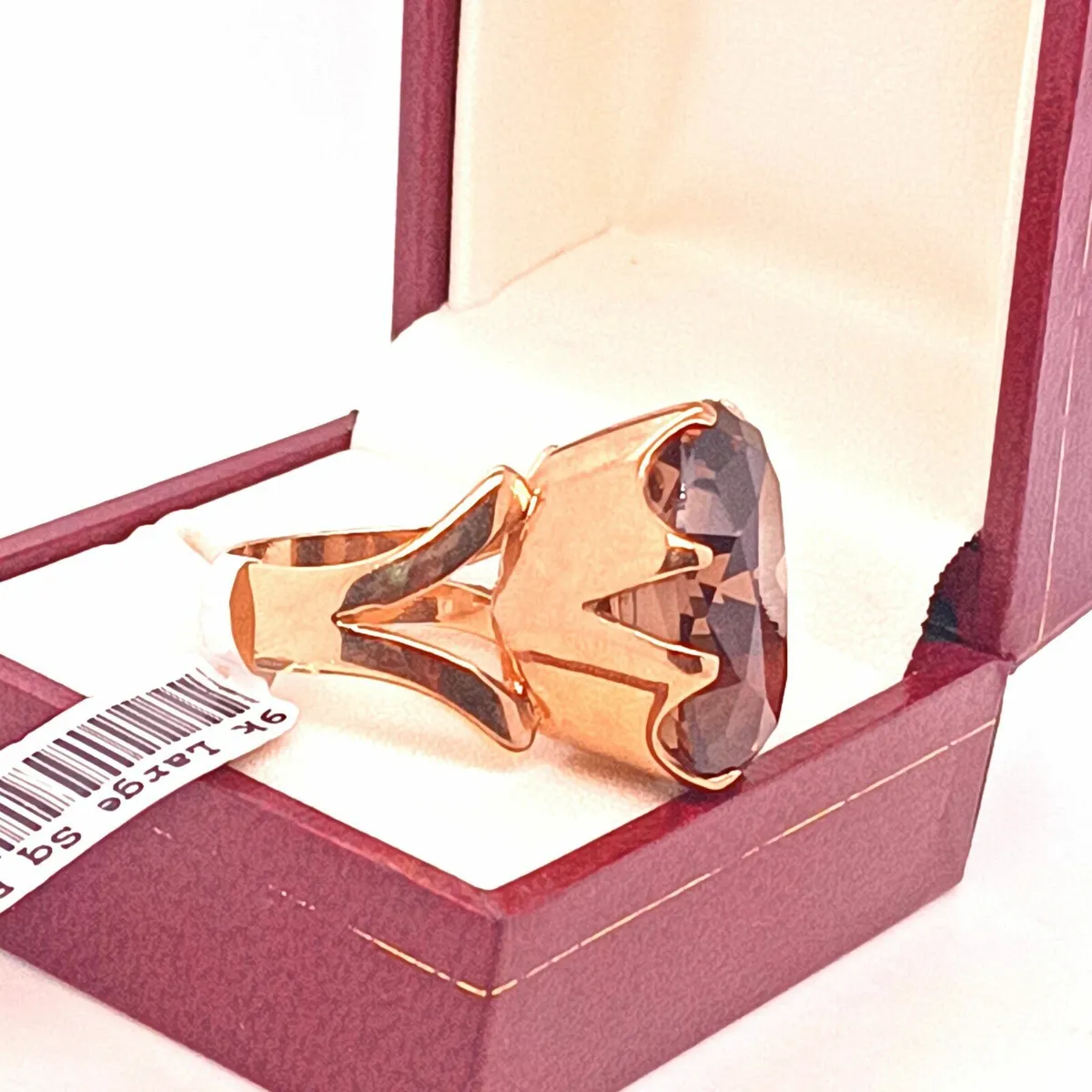 Vintage Large Smokey Quartz, 9k Gold Ring - Image 3