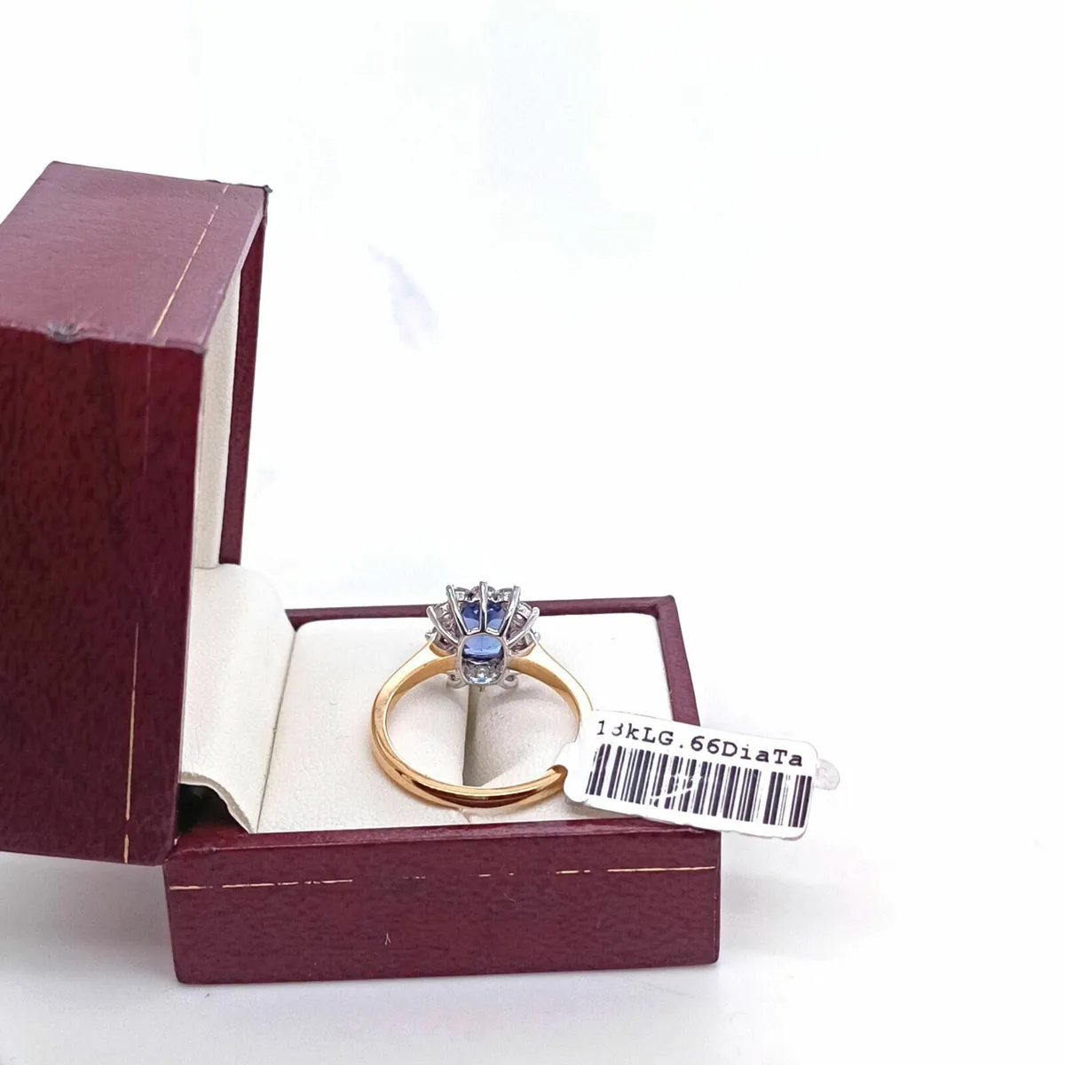 Cushion Tanzanite & Diamond Ring, 18k Yellow Gold - Image 4