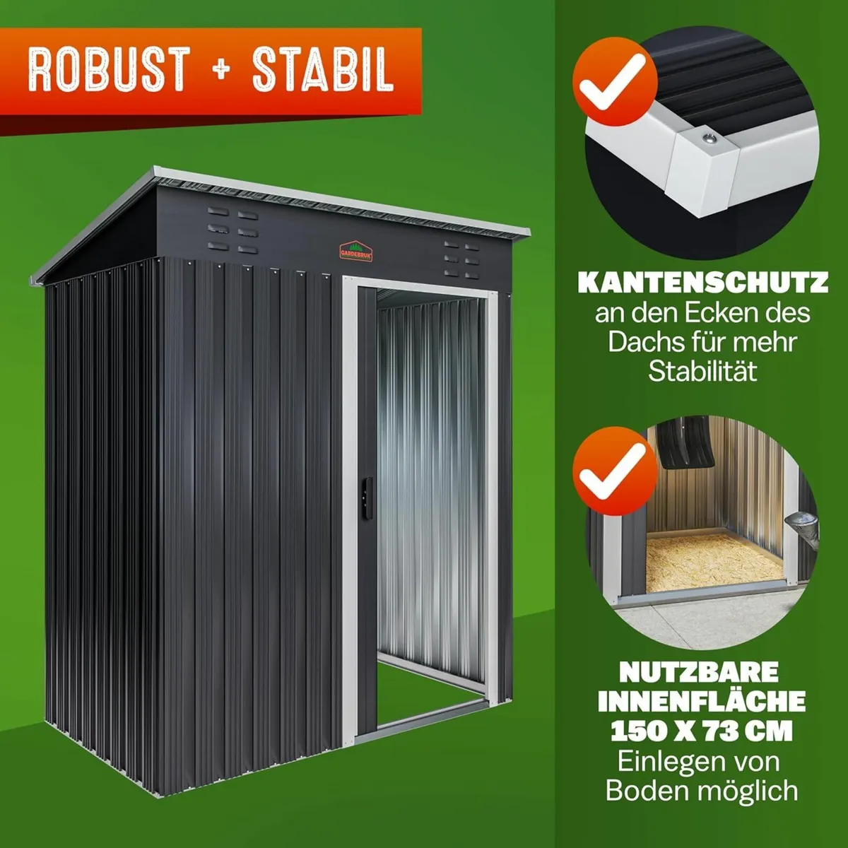 Metal  Shed Weatherproof Outdoor Storage Cab - Image 2