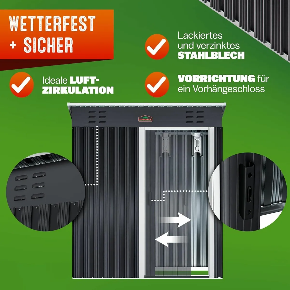 Metal  Shed Weatherproof Outdoor Storage Cab - Image 4