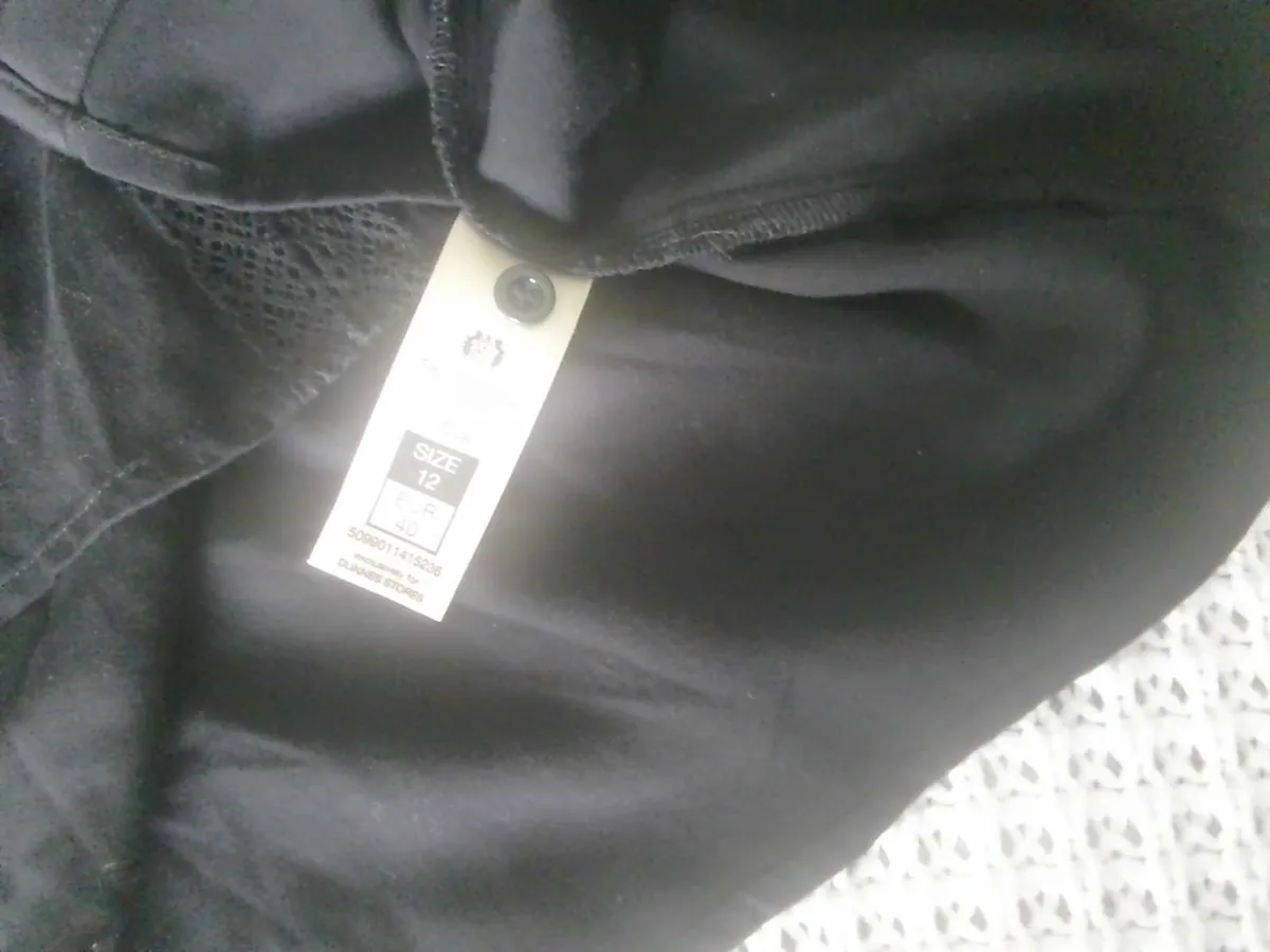 PAUL COSTELLOE BLACK BOHO TOP 12-14 NEW - Image 2