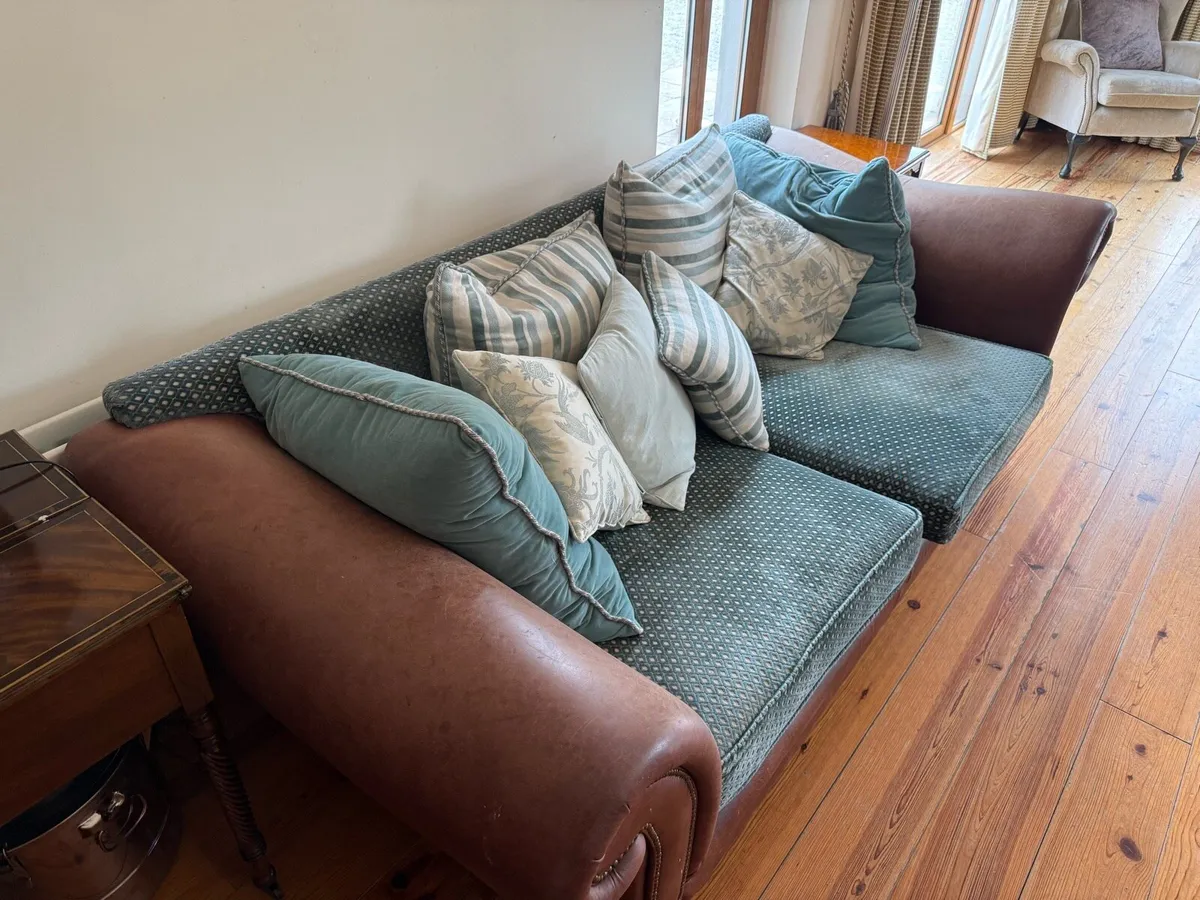 Leather pillowback couches - Image 1