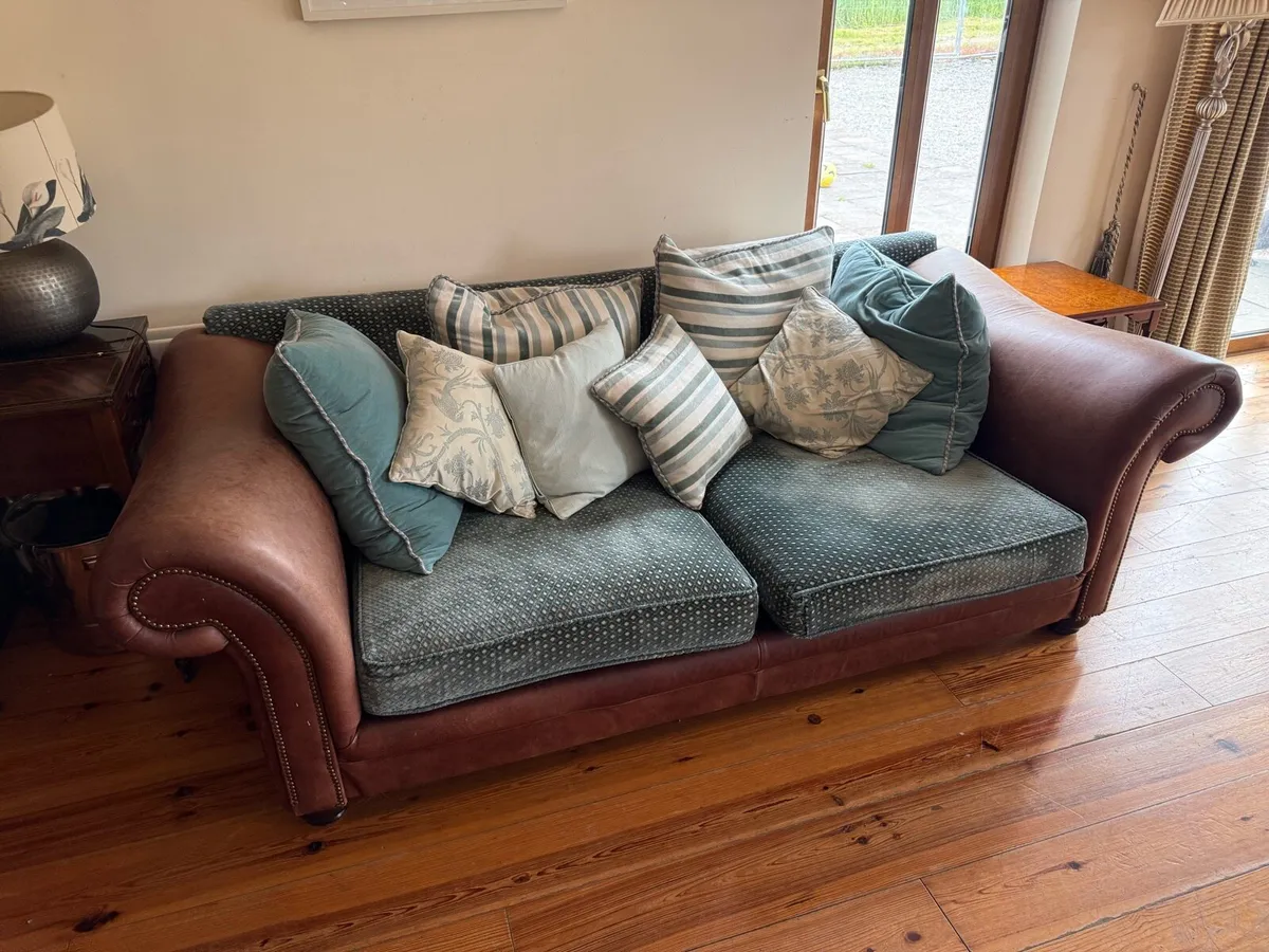 Leather pillowback couches - Image 2