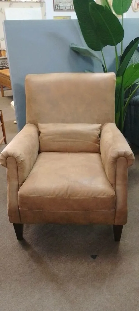 Brown Nu Buk Armchair Ex Display - Image 1