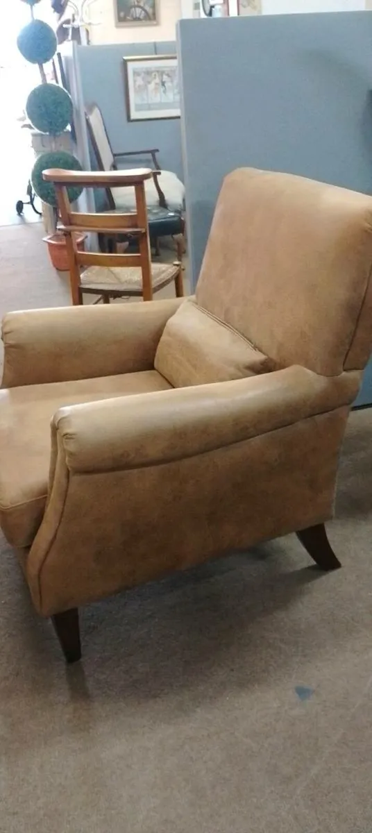 Brown Nu Buk Armchair Ex Display - Image 2