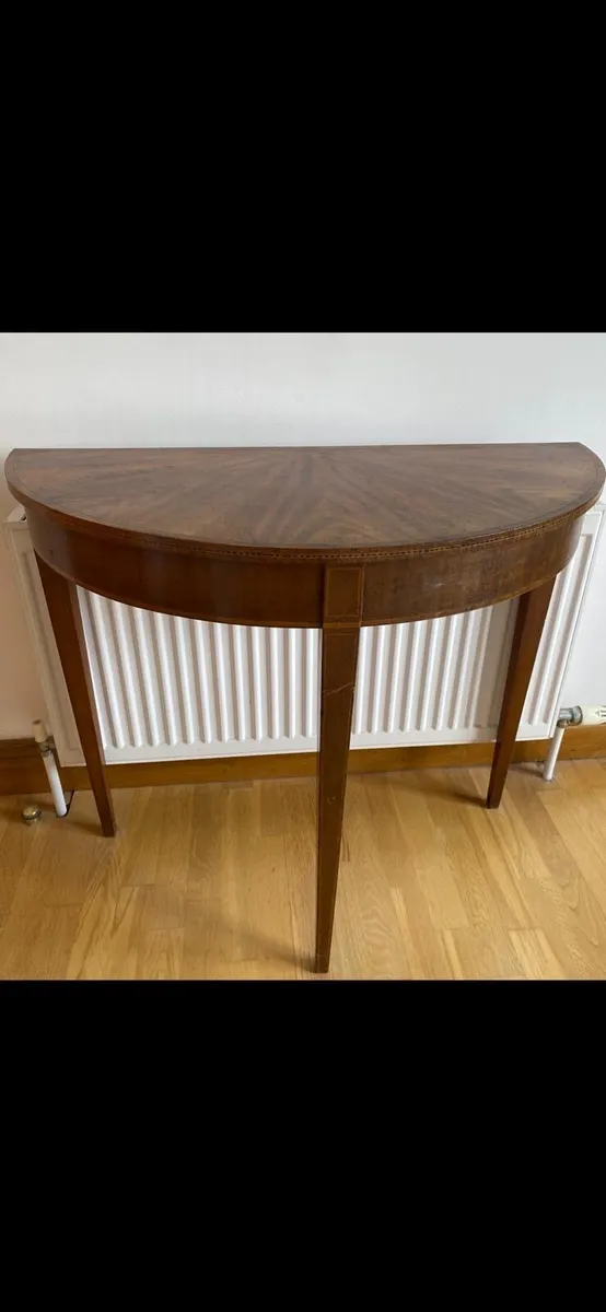 Antique mahogany half moon hall table