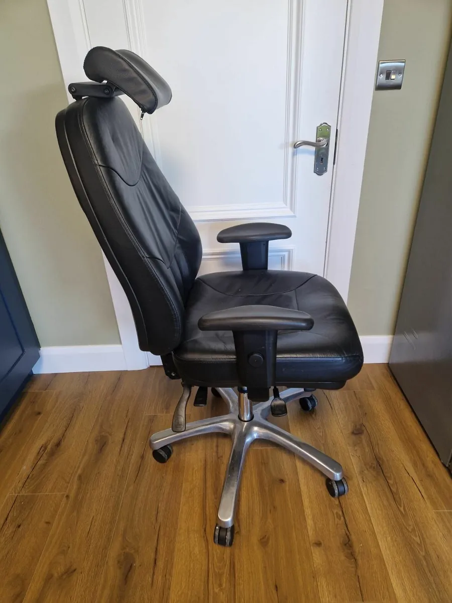 Ergonomic Black Leather Executive Office Chair - Image 2