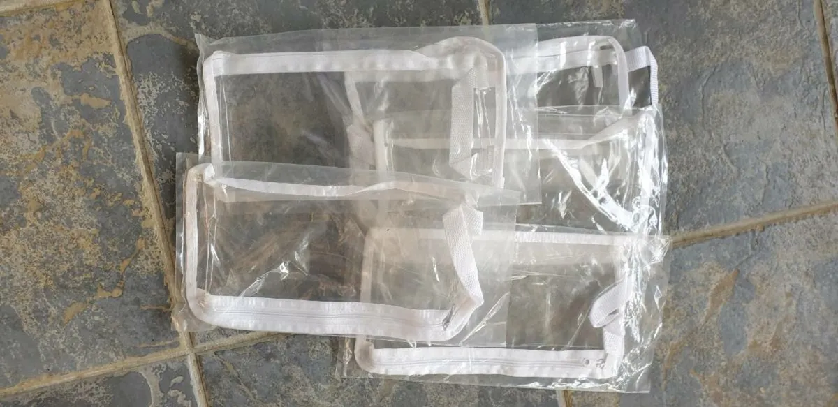 Clear Zip Pouches x 7 - Image 3