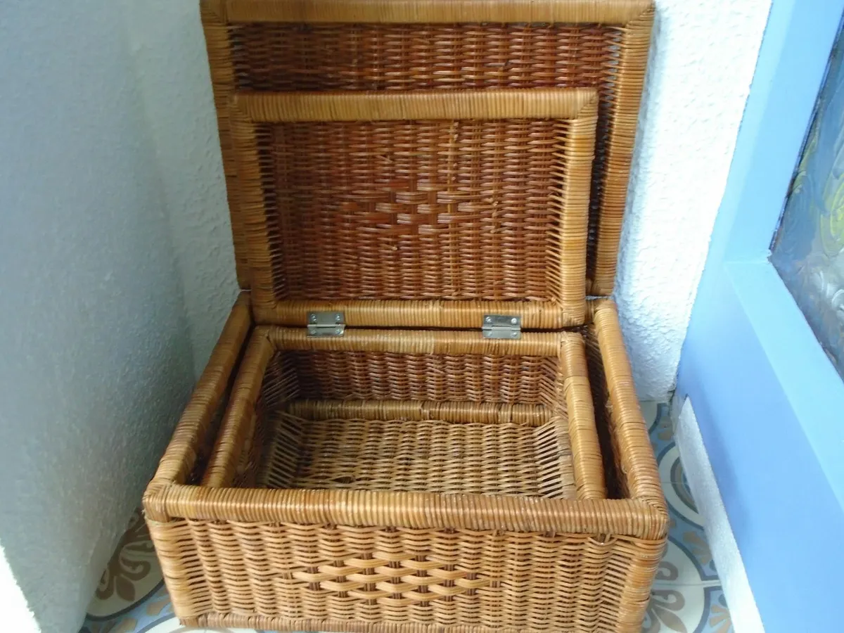 Wicker baskets, Lidded basket,Storage,Home decor - Image 2