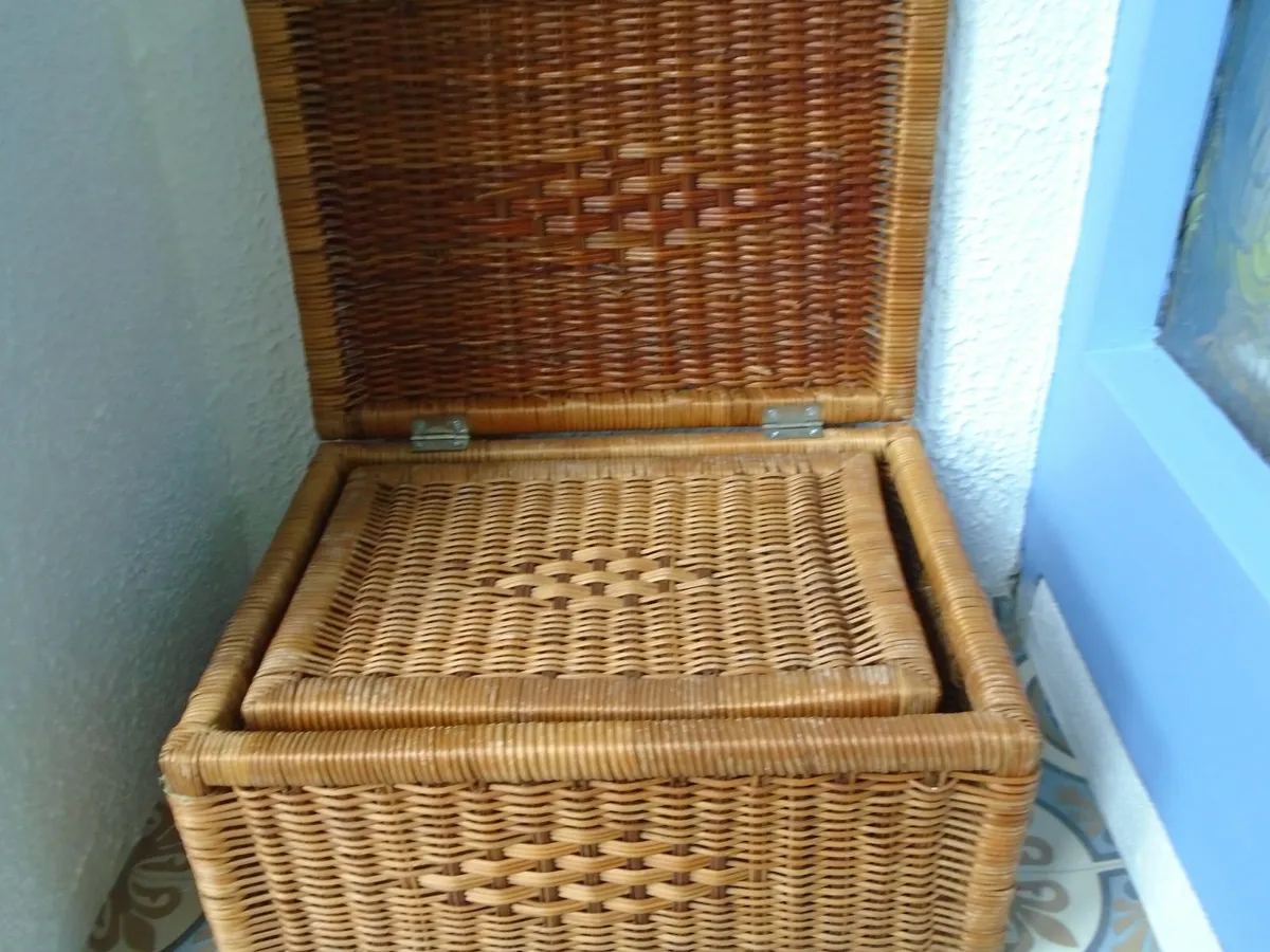 Wicker baskets, Lidded basket,Storage,Home decor - Image 3