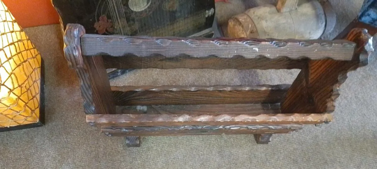 Vintage Wooden Magazine Rack - Image 2